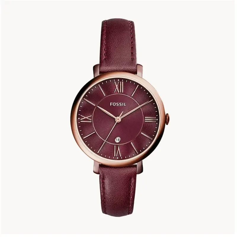 Fossil Jacqueline Wine Dial Casual Ladies Watch- ES4099
